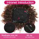 Oseti Afro Kinky Curly Ombre Brown Hair Toppers for Women With Thinning Hair Extensions for Short Hair Clip in Toppers Hair Topper With Bangs Synthetic Pieces Extensions Toupee for Black Women
