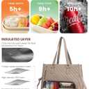 LOVEVOOK Lunch Tote Bag for Women, 15.6 Inch Laptop Bag with Insulated Lunch Compartment, Quilted Large Capacity Computer Handbag with Purse for Business, Work, Collage, Office, Casual, Clay pink