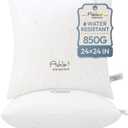 Ashler Outdoor Throw Pillow Inserts - 24 x 24 Pillow Inserts Set of 2, Water Resistant Hypoallergenic Pillows Decorative for Garden, Waterproof Pillow for Sofa Couch, White