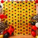 Casino Party Decorations, 4 Pack Las Vegas Themed Birthday Photo Booth Prop, Red Black Fringe Curtains Streamers for Card Game Bachelorette Supplies, Vegas Birthday Photo Booth, Poker Party Backdrop
