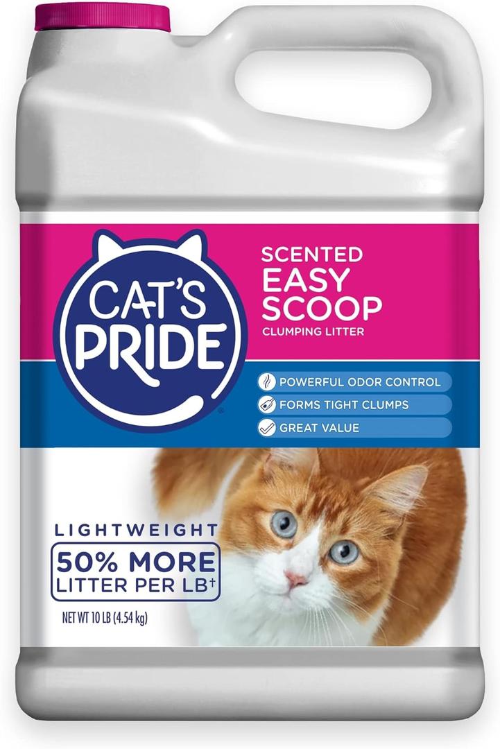 Cat's Pride Lightweight Clumping Litter: Flushable Easy Scoop - Powerful Odor Control - Scented, 10 Pounds