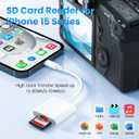2 x USB C to SD Card Reader for iPhone 15, 104MB/s USB C 3.0 SD Card Adapter 2TB Capacity, Micro SD to Type C Adapter USB C Memory Card Reader for iPhone 15 Pro Max, MacBook, and More USB-C Devic