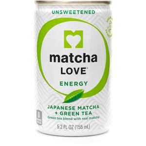 Matcha Love Green Tea Unsweetened Energy Shots, 5.2 Oz, Pack of 20