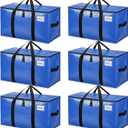 BAGAIL Heavy Duty Moving Bags with Strong Handle, Extra Large Moving Boxes, Storage Tote for Clothes, College Moving Supplies(Blue, 6 Pack)