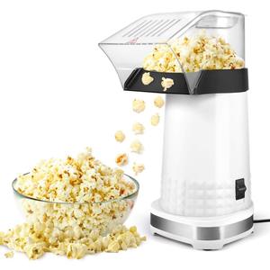 Hot Air Popper Popcorn 1200W Electric Hot Air Popcorn Maker for Family Movie Nights Home Popcorn Machine, White