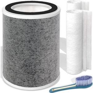 Leemone True HEPA HP201 HP202 Filter Replacement for Shark HP200 Series & HC501 HC502 UA205 Air Puri-fier MAX,3-in-1 H13 Grade Filter, Part # HE2FKBAS, HE2FKBASMB