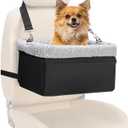 Dog Car Seat for Small Pets Under 20lbs, Booster Seat with Metal Frame, Double-Layer Oxford Fabric, Safety Leash for Dogs and Cats