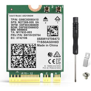 EDUP WiFi 6E Wireless Card Intel AX210 NGW Bluetooth 5.3 5400Mbps Tri-Band 2.4Ghz/5Ghz/6Ghz Network Adapter for Laptop Support Windows 10/11 (64bit) M.2/NGFF