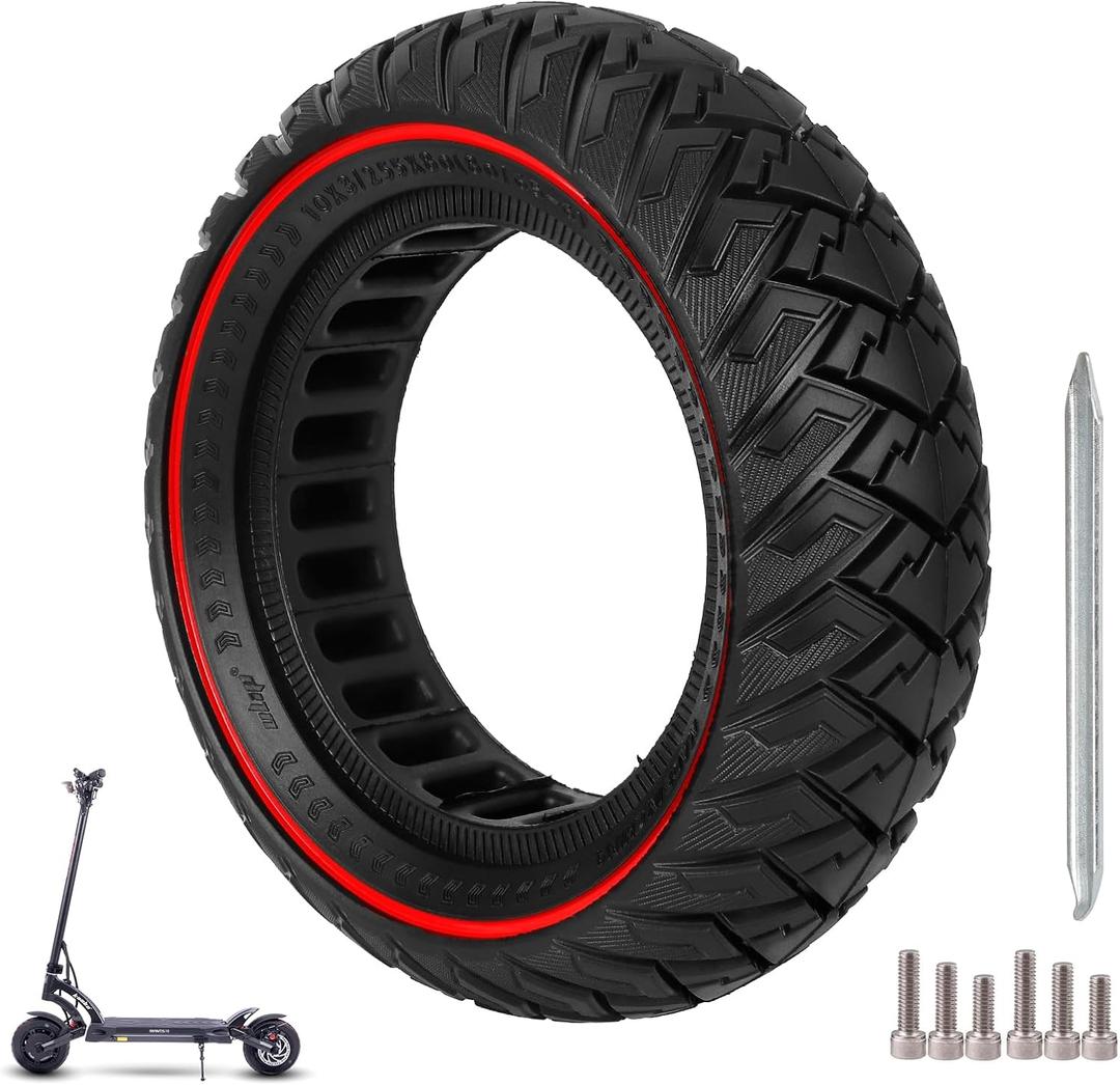 ulip 10 x 3 Scooter Solid Tire 10 Inch Electric Scooter Wheels Replacement Accessories Suitable for Zero 10x Kaabo WOLF WARRIOR MANTIS Scooter 80/65-6,255 * 80 tire red
