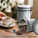 Coffee Grinds Container-750 ml (25 oz) Airtight Stainless Steel Jar with Bamboo Spoons Lids Coffee Grinds Holder