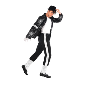 Morph Popstar Costume 80s Men’s Costume 90s Retro Outfit Halloween Dress Up Party Wear, XL