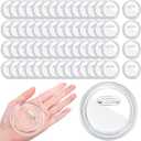 Yilloog 60 Pcs 3 Inch Clear Button Pins for Crafts DIY Photo Acrylic Blank Pins Bulk for Picture Make Your Own Buttons Badge Maker DIY Crafts Supplies