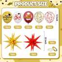 Red and Gold Graduation Balloons, 51 PCS Congrats Grad Balloons, 22 Inch Gold Red Star Foil Balloon and 12 Inch Grad Confetti Latex Balloon for College High School 2026 Graduation Decorations