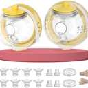 Hands-Free Collection Cups for Medela Breast Pumps - Only Compatible with Freestyle Flex/Swing Maxi/Solo Pump Parts, Includes 27mm Flange + 17/19/21/24mm Inserts