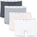 Hanes Women's Mid-Thigh Boxer Brief Pack, Stretch Cotton Underwear, Small 