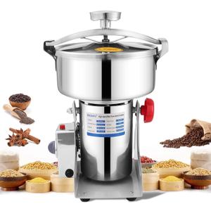 2000g Electric Grain Mill 36000r/min High-speed Grain Mill 3500W Superfine Powder Grinder Dry Grinder Machine 270 swingable Dry Material Grinding Machine 304 Stainless Steel herb grinder