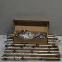 Antique Brass Curtain Rod 66 to 120 inch, 5/8 inch Curtain Rod Set with Twisted Finials Ends, Heavy Duty Drapery Rod for Outdoor Patio, Sliding Glass Door, Bedroom, Living Room - Brushed Brass