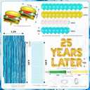 Sponge 25th Birthday Decorations, 25 Years Later letter Balloons Set for Ocean Theme Party,Birthday Decor,Mermaid,Baby Shark,with Hamburger Balloons,Blue Backdrop Bubble Garland and Crepe Paper