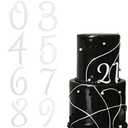 Acrylic Number Cake Topper Set - Silver Mirrored 0-9 Numbers for DIY Wedding, Birthday & Party Decorations