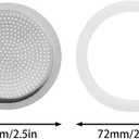6PCS Coffee Maker Moka Pot Replacement Filter Parts 2 Filters 4 Silicone Gasket Seals For Aluminum Moka Pot Stovetop Espresso Machine Replacement Coffee Pot Accessories
