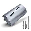 6-1/4 inch Diamond Dry Core Drill Bit, 10" Drilling Depth, 5/8"-11 Thread Core Drill Bit for Concrete Masonry Brick Block, Includes 3 Adapters SDS Plus, SDS Max and Hex (6-1/4 inch)