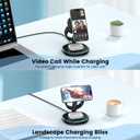3-in-1 Charging Station, 2X Faster 15W Wireless Charging Station for iPhone 16/15/14/13/12, for Apple Watch, AirPods, Magnetic Wireless Charger with Sleep Friendly Light (Black)