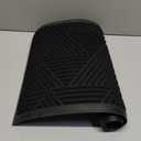 Smiry Front Door Mat Outside Entrance, Heavy Duty Sturdy Natural Rubber Doormat, Trap Dirt and Moisture, Easy Clean Low Profile Mats for Indoor Outdoor Entry, Irregular Triangle (29.5x17, Black)