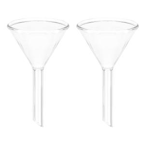 PATIKIL 45mm Glass Funnel, 2 Pack Short Stem Scientific Borosilicate Glass Heavy Wall Funnel for Filling Water Bottle Home Lab Kitchen Use (40mm)
