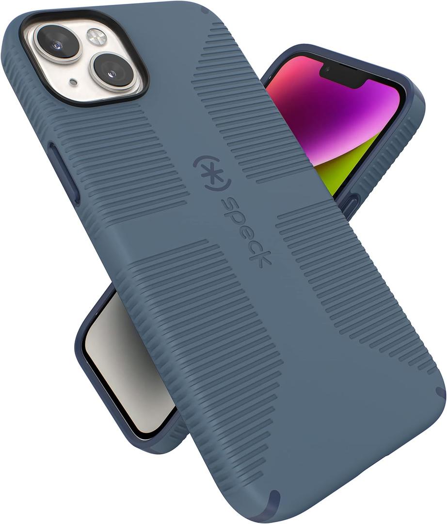 Speck iPhone 15 Plus & 14 Plus Case - Drop Protection, Built for MagSafe, Scratch Resistant - No Slip Grip with Soft Touch Coating for iPhone 6.7 Inch Model - Mystery Blue/Faded Denim CandyShell Pro