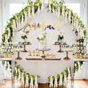 Wisteria Artificial Flowers Garland, 2Pcs Total 14.4ft Silk Faux Wisteria Vine Kit, Hanging Flower Plant for House Outdoor Garden Ceremony Outside Wedding Arch Floral Decor (2, White)