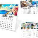 4 x Desk Calendar 2026-2027, Small School Year Calendar (January 2026 to June 2027), City Monthly Desktop Calendar for Home Office Table Desk Decoration, Gifts for Friends Coworkers-06