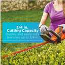 BLACK+DECKER 40V MAX Hedge Trimmer, 22" Blade Length, Powerful Motor with Reduced Vibrations, Sharp Blades for 3/4" Thick Cuts, Battery and Charger Included (LHT2240C)