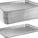 16 x 11 Inch 20 Pack Large Aluminum Pans Cookie Sheets Heavy Duty Non Stick Disposable Baking Trays for Cookies Bacon Brownies Rectangular Foil Pans for Oven Broiler Cooking Grilling Catering