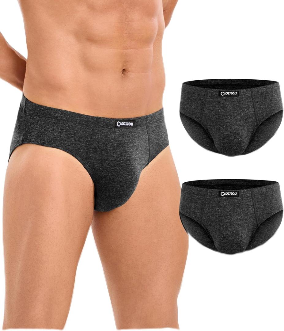 Merino Wool Underwear Men, Breathable Wool Underwear for Men, Comfort Soft Wooly Moisture-Wicking Briefs 2 Pack (X-Large, Darkgrey)