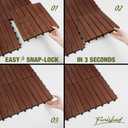 Premium Acacia Wood Interlocking Deck Tiles, 12"x12"x0.9" Outdoor Patio Flooring, Waterproof All-Weather Use, 9 PCS, Dark Brown Striped Pattern