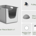 Ptlom High-Sided Cat Litter Box -Side Entry