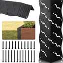 Set of 8 Raised Garden Bed Corner Brackets with Wood Screws, Rust Resistant Metal Connectors 11" x 3" x 3" for 20"-24" Beds, Raised Bed Corners for Vegetable Planter Garden Matte Black