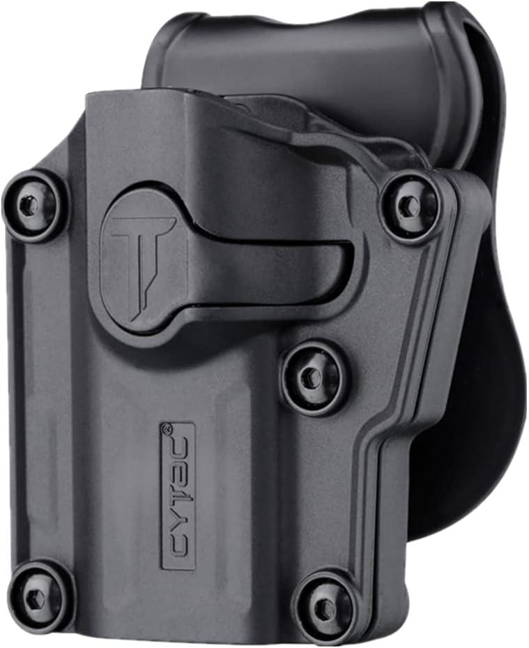Mega-Fit Holster Fit Most Popular Full Size and Compact Pistols, Trigger Guard Locking System Level  Retention, Black