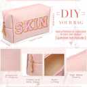 Sanwuta 9 Pcs Makeup Bags Bulk PU Double Zippers Cosmetic Bag Makeup Toiletry Small Pouch Portable Travel Organizers Case for Women Bridesmaid Proposal Gifts(Macaron Colors)