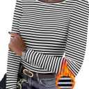 WIHOLL Long Sleeve Thermal Shirt for Women Light Fleece Tops Fall 2025 Crew Neck Casual Basic T-Shirts (XS)