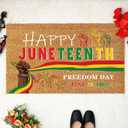 Ceenna Christmas Tree Truck Coir Doormat Indoor Outdoor Christmas Welcome Door Mat Red Pickup Truck Xmas Rug Winter Xmas Front Door Mat for Porch Decor Gifts, 18 x 30 Inch(Happy Juneteenth)