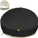 Outdoor Daybed Cover Waterproof, 600D Round Patio Sofa Cover, Heavy Duty Outdoor Canopy Daybed Sofa Cover - 88"X35''/18H (Black)