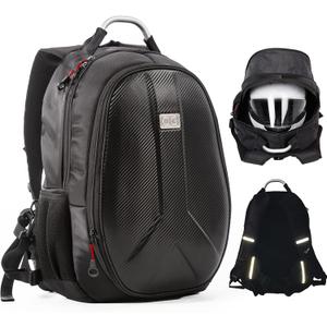 OG Original GetAway Motorcycle Backpack Waterproof, Man, Hard Shell, Large Capacity, Expandable 35L-45L, Motorbike Helmet Bag, Helmet Rucksack, Antitheft, Reflective, USB, Laptop