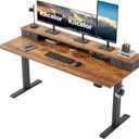 Klicelor 63 x24 Inch Electric Standing Desk with Drawers, Adjustable Height Small Sit Stand Desk for Home Office, Compact Computer Workstation with Storage– Rustic Brown