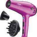 Conair Hair Dryer with Retractable Cord, 1875W Cord-Keeper Blow Dryer,Pink (3 Piece Set)