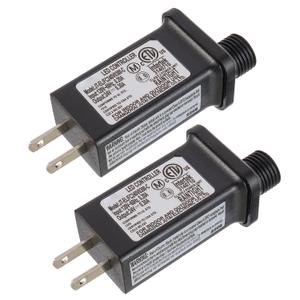 24V 7.2W LED Transformer Replacement Class 2 Power LED Controller with 8 Modes Supply for Christmas String Light Inflatable Decorations IP44 Waterproof Low Voltage Transformer(2 Pcs)