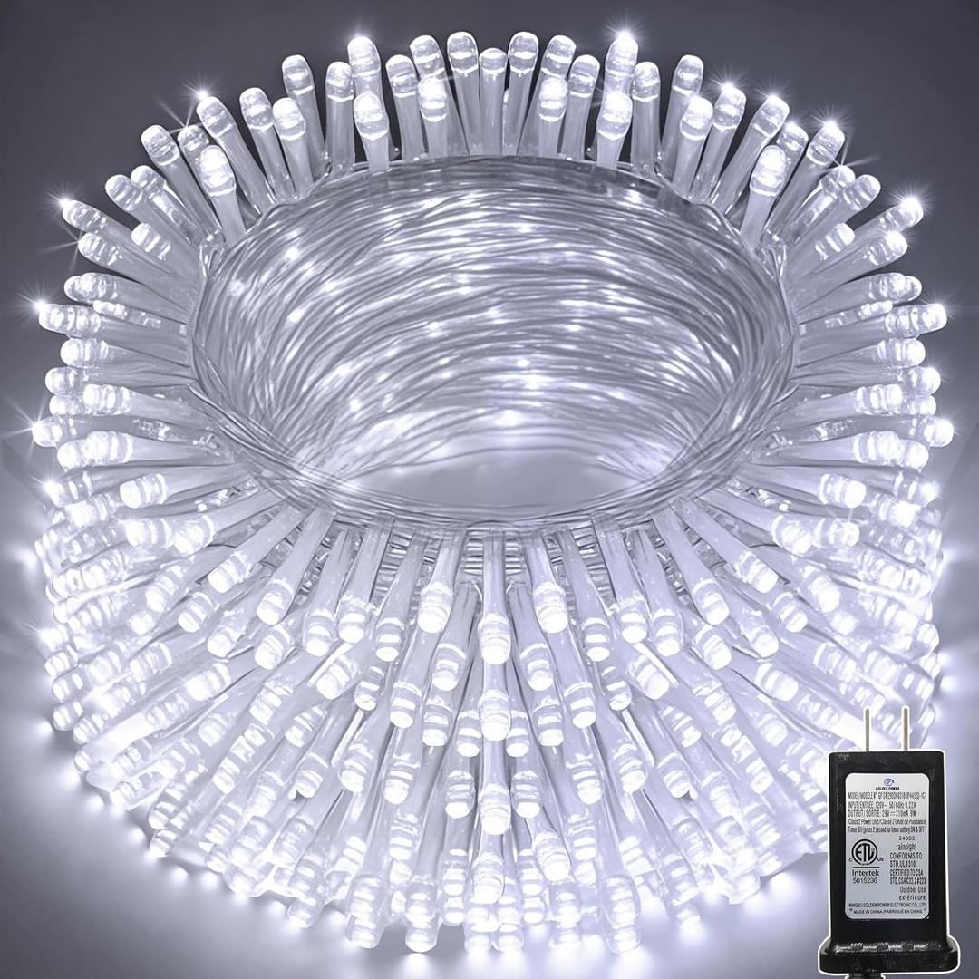 328 FT Christmas Light1000 LED Xmas Lights OutdoorChristams String Lights Waterproof 8 Modes & Timer, Fairy Lights Plug in for Weeding, Patio, Party, Holiday,Christmas Decor (Cool White)