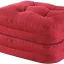 Dining Chair Cushions Set of 2, Double-Layer Memory Foam Kitchen Seat Cushions, Non-Slip Thickened Chairs Pads with Ties, 16.5"x16.5"x 3.5", Wine Red