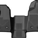 Husky Liners Weatherbeater Floor Mats | Fits 2022-2024 Ford Transit (All Models w/Vinyl Floors) Full Coverage | Front Row, 1-pc Black - 18781