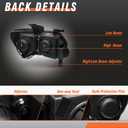 Headlight Assembly for Chevy Colorado 2015 2016 2017 2017 2019 2020 2021 Black Housing Amber Reflector Clear Lens Driver and Passenger Side
